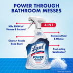 Lysol Power Foaming Bathroom Cleaner, Multipurpose Cleaner for Showers, Bathtubs, Sinks, Disinfectant Spray Kills 99.9% of Germs, Zero Bleach Cleaning Spray, 32 Oz.
