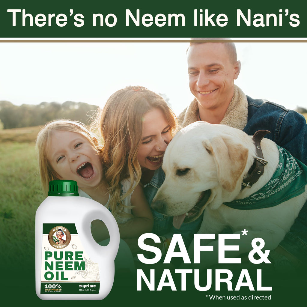 Nani's Pure Neem Oil for Plants Concentrate - Dilute for Use as Organic Neem Oil Spray for Plants, Outdoor & Indoor Use - 100% Cold Pressed - Horticultural Enhanced Plant Health & Shine Need (17 oz)