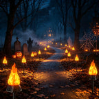 Toodour Solar Halloween Lights Outdoor, 4 Pack Solar Torch Light Waterproof