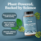 Eu Natural Conception for Her Fertility Supplements for Women - Ovulation, Hormonal Balance & Regular Cycle Support - Myo-Inositol, Folate, Folic Acid & Vitex - 60 Vegetarian Capsules