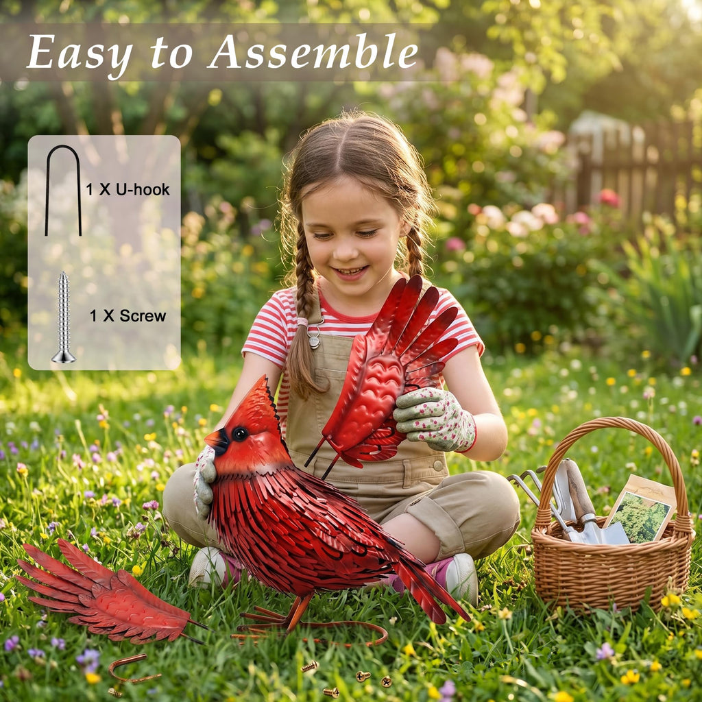 Nacome Cardinal Metal Garden Statue: Easy Assemble Outdoor Decor