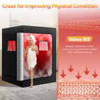 KASUE Upgraded 2 Person Sauna, Portable Infrared Sauna with 5-Layer Waterproof, 2 Steamers, 2 Folding Chair, 71”x 36”x 49” for Indoor, Outdoor, Gym, Spa, Carbon Black
