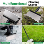Pragmatist Garden Shovel, Ice Scraper, Multifunctional Cleaning Shovel with 59" Adjustable Handle Heavy Duty Garden Tool for Lawn Edging, Scraping, Weed and Ice Removal