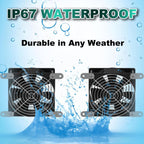 DELUMEE Powerful Solar Exhaust Fans, with Dual Install-Free 30W Solar Panels, Cloudy Days Working, Waterproof Solar Powered Cooling Fan for Ventilation in Greenhouse, Pet House, Chicken Coop, Garage