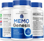 (2 Pack) Memo Genesis Capsules - Original MemoGenesis Brain Health Daily Support Pills Natural Advanced Formula Cognitive Health & Function to Help Maintain Clarity Focus, 120 Capsules for 2 Months