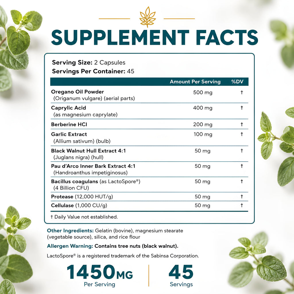 Happee Candida Cleanse Detox Supplement, Gut & Digestive Health, 90 Caps