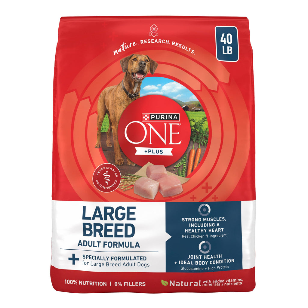 Purina ONE Plus Adult Large Breed Dry Dog Food, Chicken, 40 lb Bag
