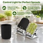 Wnfou 4 Pack Sprouting Jar Kit with Wide Mouth Mason Jars, Sprouting Lids, Stands, Drip Trays and Brushes, Seed Sprouter Set for Growing Broccoli, Mung Bean and Fresh Sprouts for Indoor Kitchen Use