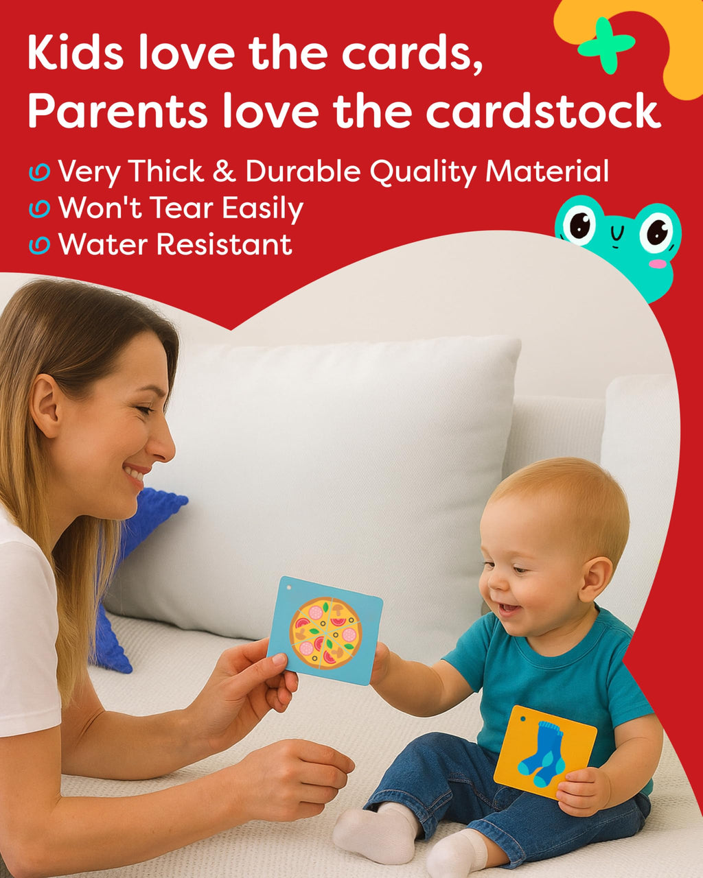 100 First Words Flash Cards – High Contrast Picture Flashcards – Educational Learning for Speech and Early Vocabulary Featuring Animals, Food, Transport, Family, Clothes and More