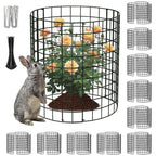 PASARA 10 Pack Plant Protectors from Animals, 13 Inch Round Cloche Plant Cages with Sturdy Chicken Wire Mesh, Garden Cages to Keep Animals Out for Vegetables & Flowers, Includes Support Stakes