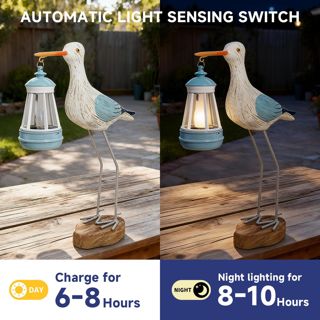 QZJDDZSW Solar Seagull Statues for Garden and Home Decor,Funny Garden Decor Beach,Pool,Patio,Lawn,Yard,Porch,Perfect Garden Gift