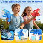 Yunaking Bubble Machine Gun 2 Pack Rechargeable Kids Toys Gift Ages 3-5 4-8
