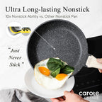 CAROTE 10 inch Non Stick Black Frying Pan Skillet, PFOA-Free