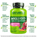 NATURELO Whole Food Multivitamin for Women - with Vitamins, Minerals, & Organic Extracts - Supplement for Energy and Heart Health - Non GMO - 120 Vegan Capsules