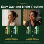 Tree of Life Beauty Facial Skin Care Set, Firming, Hydrating, Dry Face, Dermatologist Tested - Trio Power Kit, Vitamin C, Retinol and Hyaluronic Acid, 3 count of 1 Fl Oz