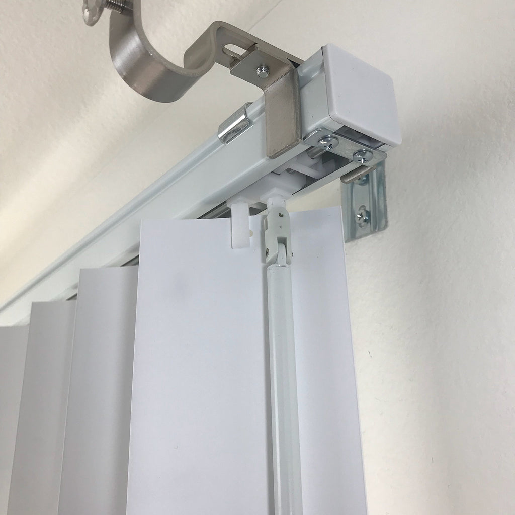 NONO Bracket – No Drill Curtain Rod Bracket for Vertical Blinds, Outside Mounted Blinds Clip On Attachment Set of 3, No Drilling Required, Renter Friendly, Fits Rectangular Headrails