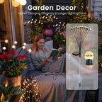 PATIOPIA Solar Garden Lights, LED Swaying Solar Lights Outdoor Waterproof, Warm White Firefly Outdoor Decorative Lights, Garden Decor, Yard, Patio, Pathway Decoration Gardening Gifts (6 Pack)