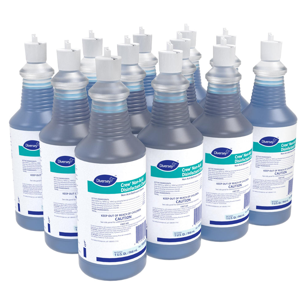CREW Diversey 100925283 Neutral Non-Acid Bowl & Bathroom Disinfectant, 32 oz Squeeze Bottle, 12/CT
