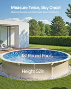 VEVOR 18-ft Round Above Ground Pool Liner, Unibead Pool Liners, Standard Gauge, 52inch Wall Height, Designed for Steel Sided Above-Ground Swimming Pools