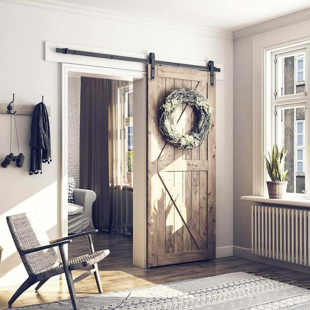 SMARTSTANDARD 6.8 FT Barn Door Hardware Kit -Fits 40" Wide Door Panel