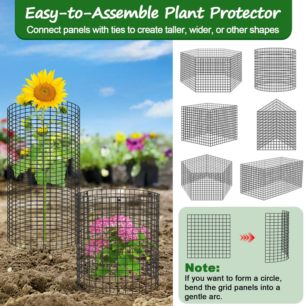 Aifanss 30 Pcs Plant Protectors from Animals, 16x12 Inch Large Metal Plant Cages Chicken Wire Cloche with Zip Ties and Stakes to Keep Animals Out, Garden Vegetables Shrubs Protection Bunny Barricades
