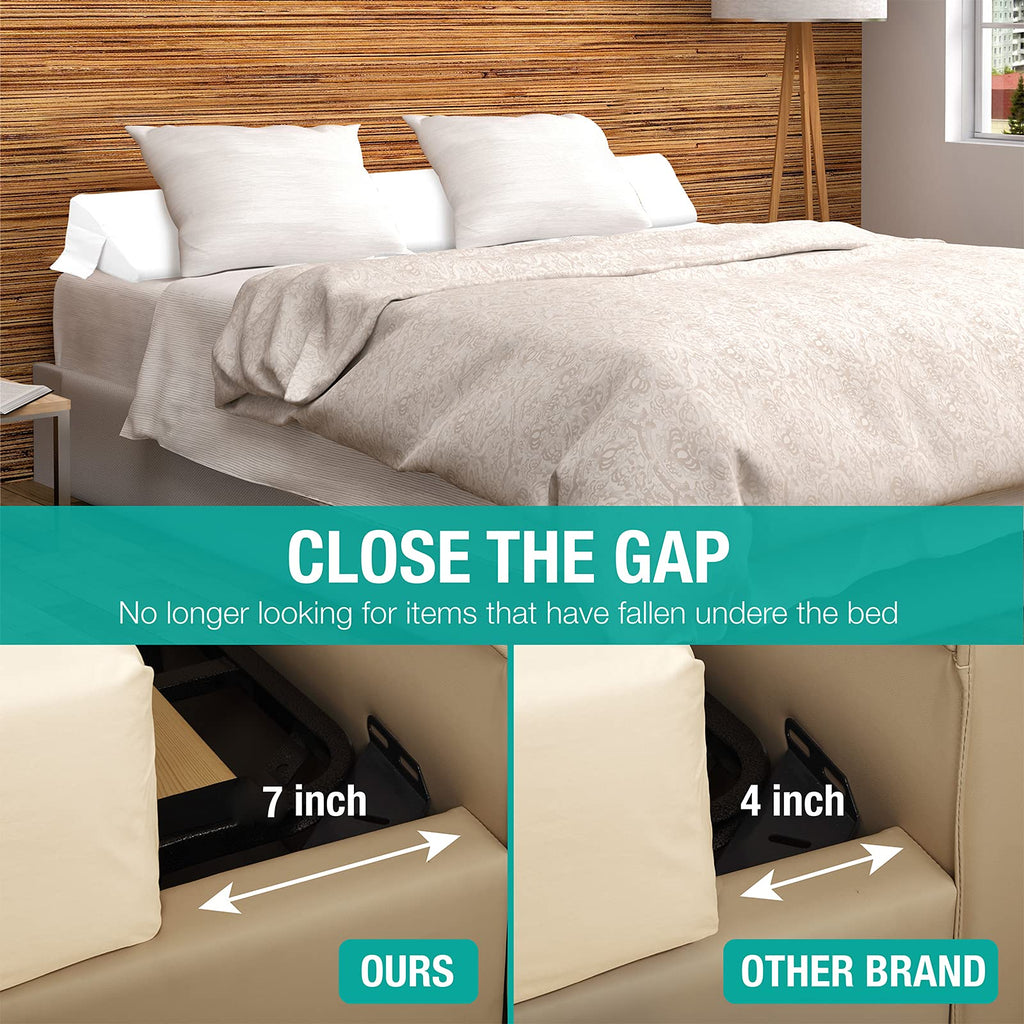 Vekkia Queen Size Bed Wedge Pillow for Headboard Gap/Mattress Wedge Gap Filler/Bed Gap Filler Fill 0-6" Gap Between Headboard and Mattress,60"x10"x6"-White