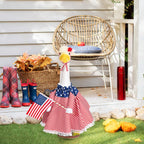 JcHrmers Patriotic Porch Goose Outfits 4th of July Goose Outfit Fits 23" Cement Plastic Goose Statue for Independence Day USA 250th Anniversary Outdoor Lawn Garden Yard Patio Decoration (Style 1)
