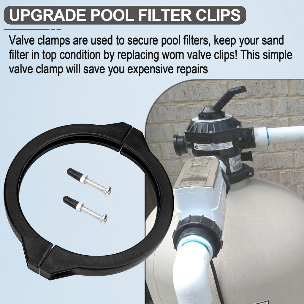 152165/1521656 Clamp for Pentair Sand Filter Pump, Compatible with Pentair Meteor, Sand Dollar and Cristal-Flo Above Ground Pool Sand Filters 6-1/2-Inch Clamp Collar Replacement (with Screw and Nut)