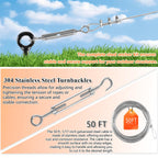Fabulas 4 Pack 18" Ground Anchors Shed Anchor Kit with 50ft Galvanized Cable & 4 Pack Turnbuckles, Heavy Duty Ground Anchor Screw in Spiral Auger Earth Stakes for Shed Trampoline Swing Set Mobile Home