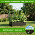 MQHUAYU Large Cucumber Trellis with Grow Bag, 65" Tall Metal Garden Trellis for Climbing Plants Outdoor, Reusable Cucumber Trellis for Raised Bed with Netting for Tomatoes, Peas, Grapes Plant Support