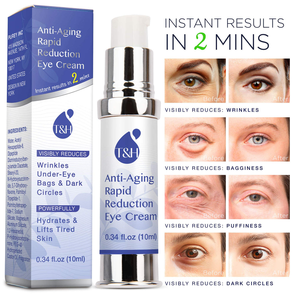 TEREZ & HONOR Anti-Aging Rapid Reduction Under-Eye Cream, Visibly and Instantly Reduces Wrinkles, Dark Circles and Eye Bags in 120 Seconds, Hydrates & Lifts Skin Rapid