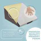 Kolbs Memory Foam Adjustable Bed Wedge Pillow - Wedge Pillow Set for After Surgery - 9 and 12 inch Height Plush Velvet Cover Multi Use for Sleeping and Acid Reflux (Adjustable Height)