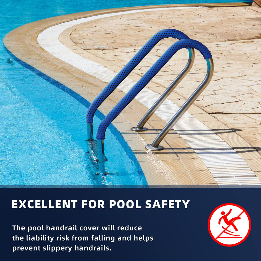 Neoprene Zippered Pool Handrail Cover 6 Feet Slip Resistant Rail Grip for Swimming Pool Hand Railing Cover