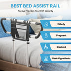 Ksconfy Bed Rails for Elderly Adults Safety - ASTM F3186-17 Certified 400lbs Capacity Adjustable Bed Assist Rail with Non-Slip Handles & Storage Bag, Fits Twin/Full/Queen/King Beds