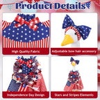 AnyDesign Patriotic 4th of July Porch Goose Outfit, Red Blue American Flag