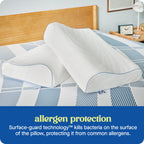 SEALY Dreamlife Standard Size Contour Memory Foam Pillow with Surface Guard Technology, Removable Machine-Washable Cover, 1 Year Limited Warranty