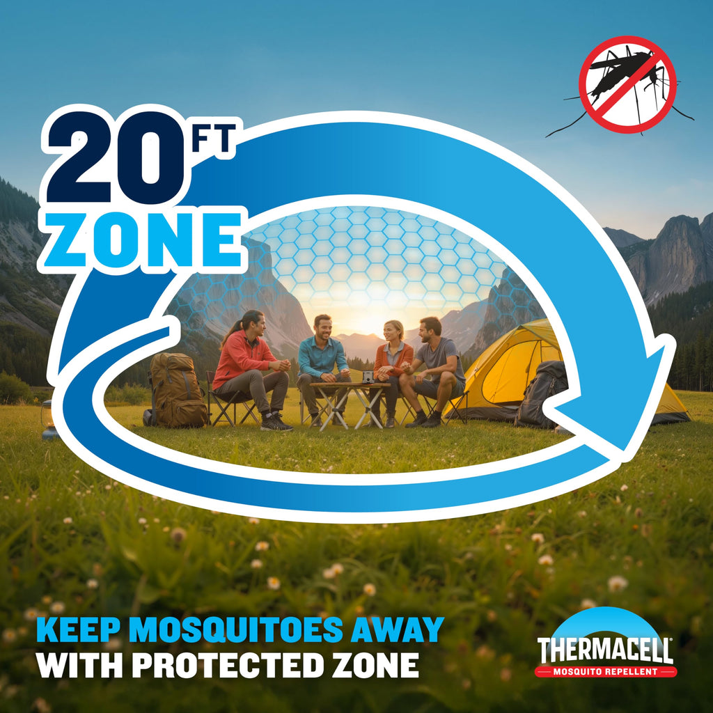 Thermacell E-ZoneGuard Adventure Rechargeable Mosquito Repeller with 20-Foot Zone of Scientifically Proven Outdoor Protection; 9-Hr Battery; 12-Hr Refill; Bug Spray Alternative; DEET-Free