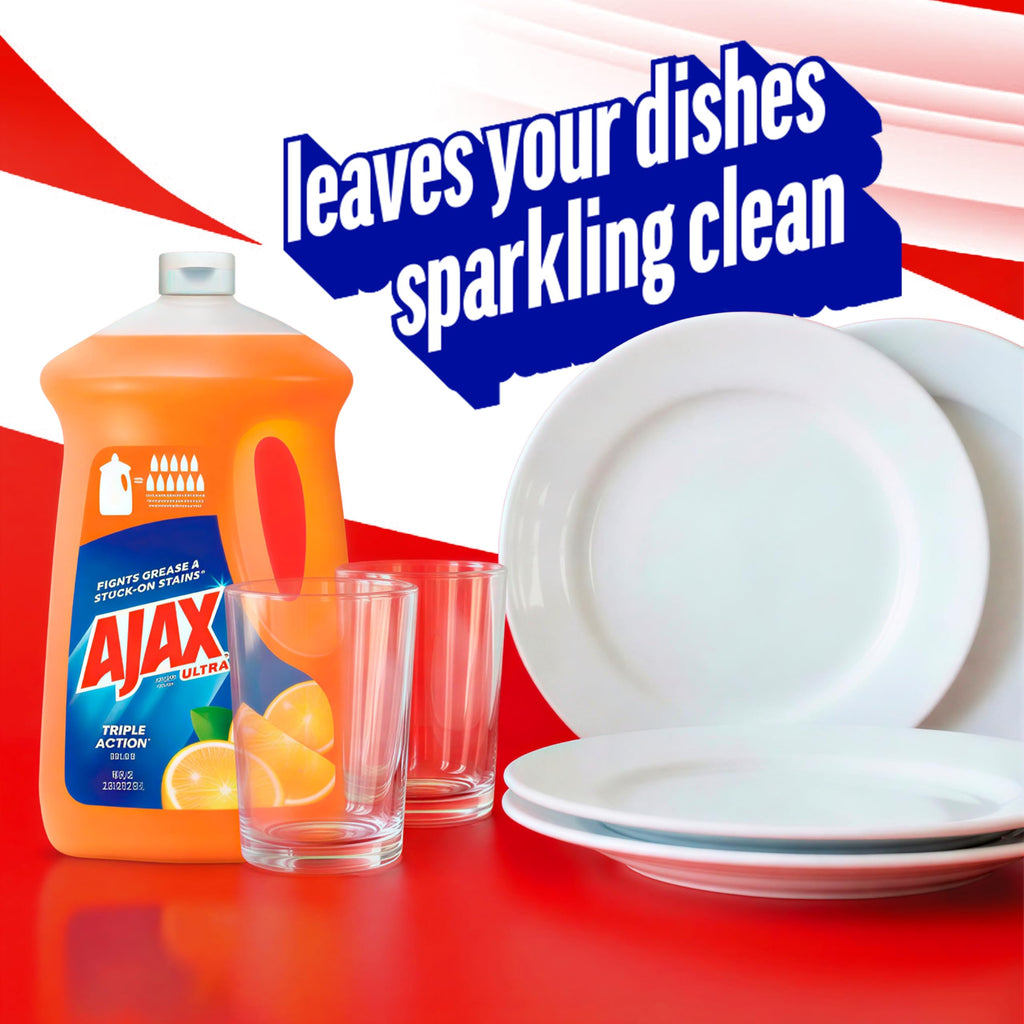 Ajax Ultra Liquid Dish Soap Orange Scent, Triple Action, 90 fl oz Bottle