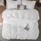 Bedsure Duvet Cover King Size - Soft Double Brushed Bedding Set for Kids & Adults, Zipper Closure, 3 Pieces, Includes 1 Duvet Cover (104"x90") & 2 Pillow Shams, NO Comforter, White