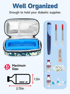 YOUSHARES Peptide Vials Cooler Travel Case - TSA Approved Diabetic Insulin Vial Cooling Bag with Protective Ice Brick, Refrigerated Diabetes Supplies Organizer, GLP-1 Medication Storage