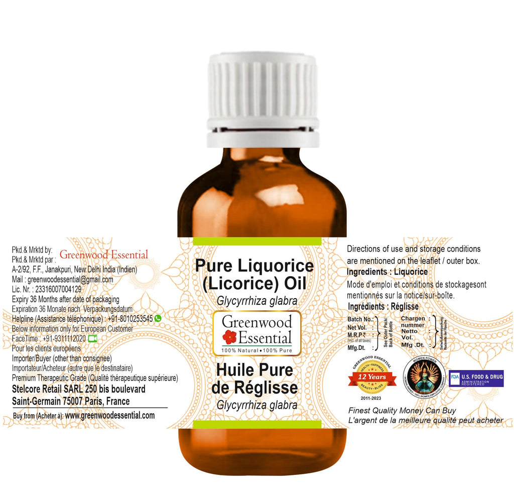 Greenwood Essential Pure Liquorice (Licorice) Oil Natural Therapeutic Grade 50ml (1.69 oz)