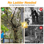 Pole Saw For Tree Trimming,2-In-1 Manual Handheld Pole Pruning Saw, 10.8 FT Long Tree Trimmer With 15.7" Triple-Ground Sharp Blade Cutter For Branches,Orchard, Palm Trees, Shrubs,Limbs