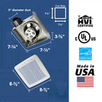 Broan-NuTone Bathroom Exhaust Fan, 50 CFM Modern Grille, Energy Star Fan, 2.0 Sones