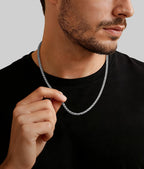 Jewlpire Silver Chain for Men, 4mm Wheat Chain Necklace Stainless Steel Necklaces Chains for Men, Mens Necklaces 20 Inch
