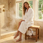 AquaTeak The Original 24" Spa Teak Shower Bench with Shelf
