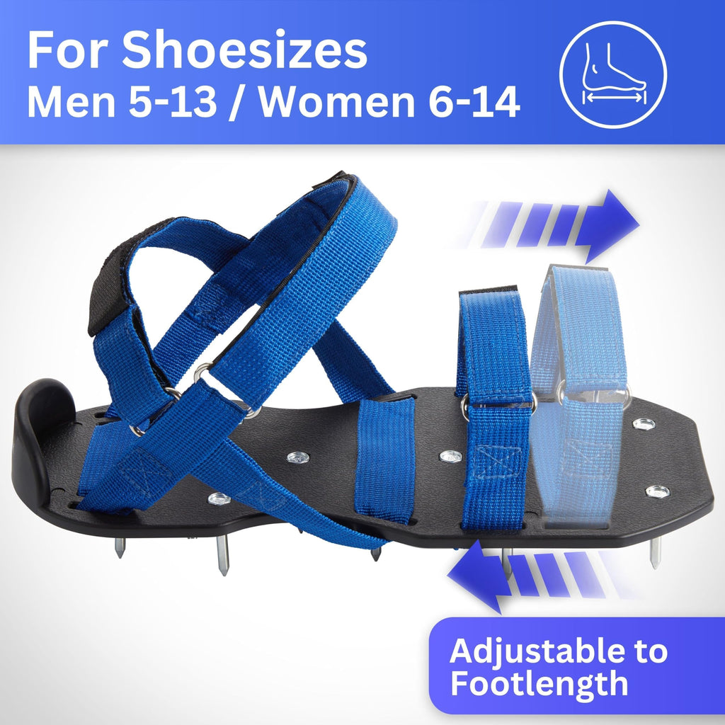 Briliantwerk Lawn Aerator with Adjustable Straps - for Lawn Aeration or as Screed Shoes - Lawn Aerator Shoes as Perfect Aerator Lawn Tool - incl. Two Nail Lengths - Lawn dethatcher - epoxy Shoes