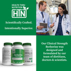 Health Thru Nutrition Berberine HCl 500mg 60 Servings | Clinical Strength Supplement | Certified Vegan | Non-GMO | Soy Free | 3rd Party Tested