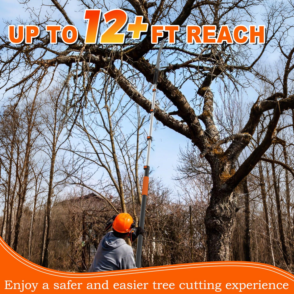 SISUPASSIE 20FT Reach Pole Saw for Tree Trimming, Telescoping Tree Pruner Extendable with 3-12FT Extension Pole, Manual Saw for Garden, Patios, Yard