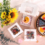 120pcs Small Cookie Boxes with Window, 4x4x2.5 In White Bakery Boxes