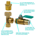 Ice Maker Fridge Quick Installation Kit with 25' Feet Tubing for Drinking Water Appliance Water Line, Solid Brass Stop Tee and Valve, 1/4" Fittings